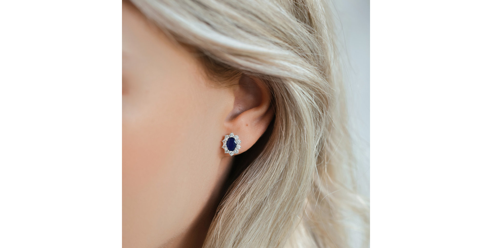 Náušnice s diamanty a tanzanitem Princess