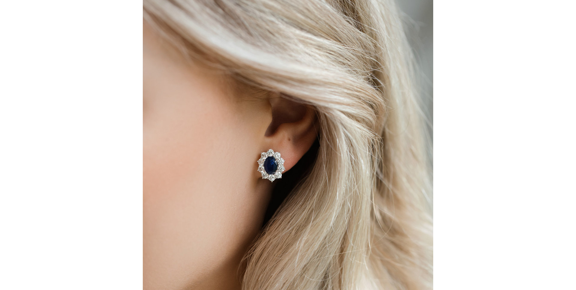 Náušnice s tanzanitem a diamanty Princess