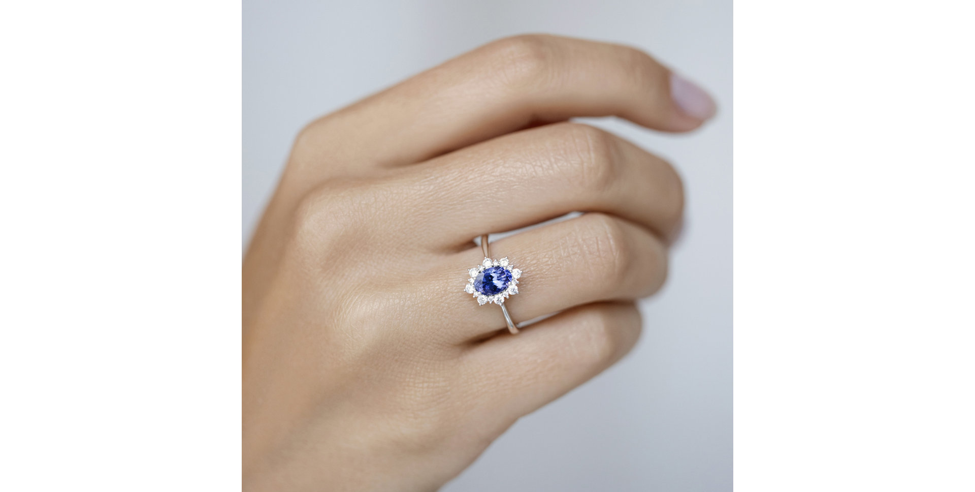 Prsten s diamanty a tanzanitem Princess