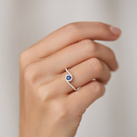 Prsten s diamanty a safírem Sapphire Galaxy