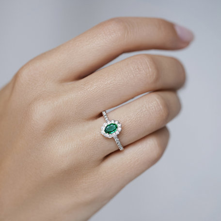 Prsten s diamanty a smaragdem Glamour Princess