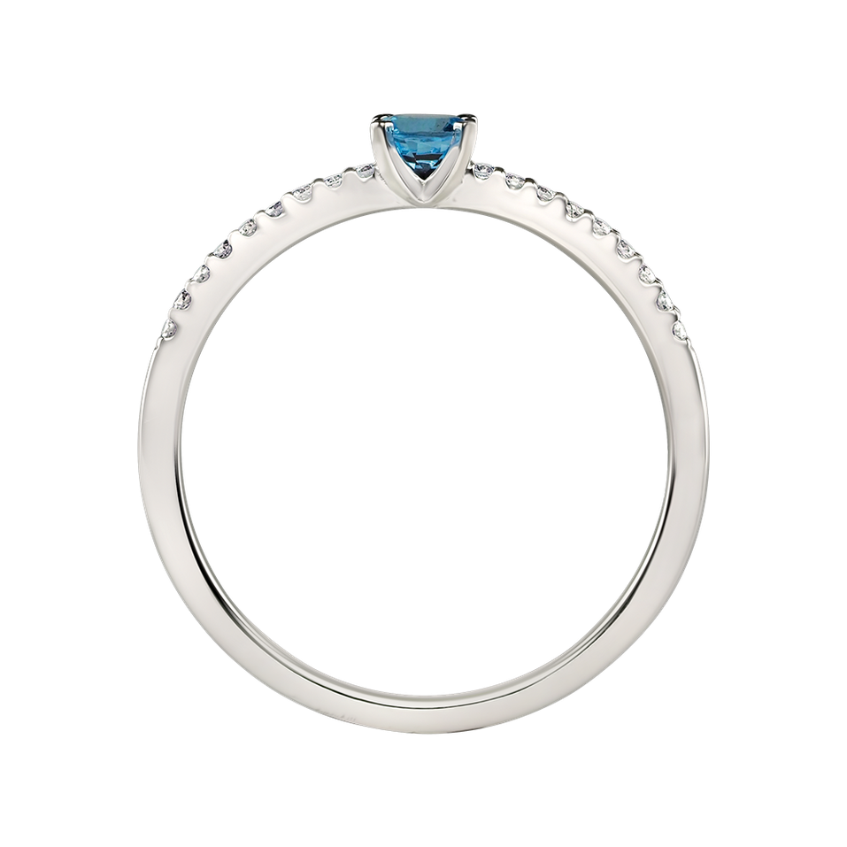 Prsten s diamanty a topazem swiss Gem Simplicity