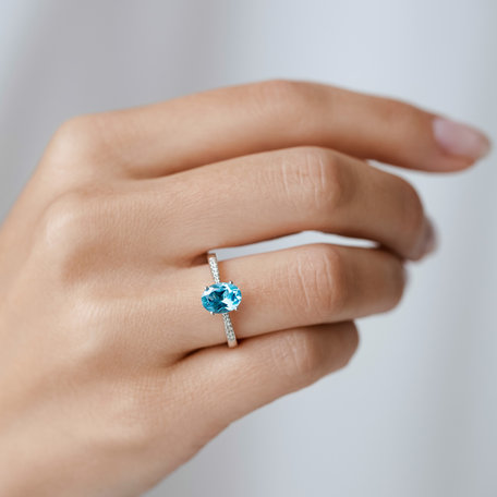 Prsten s diamanty a smoky quartzem Bonbon