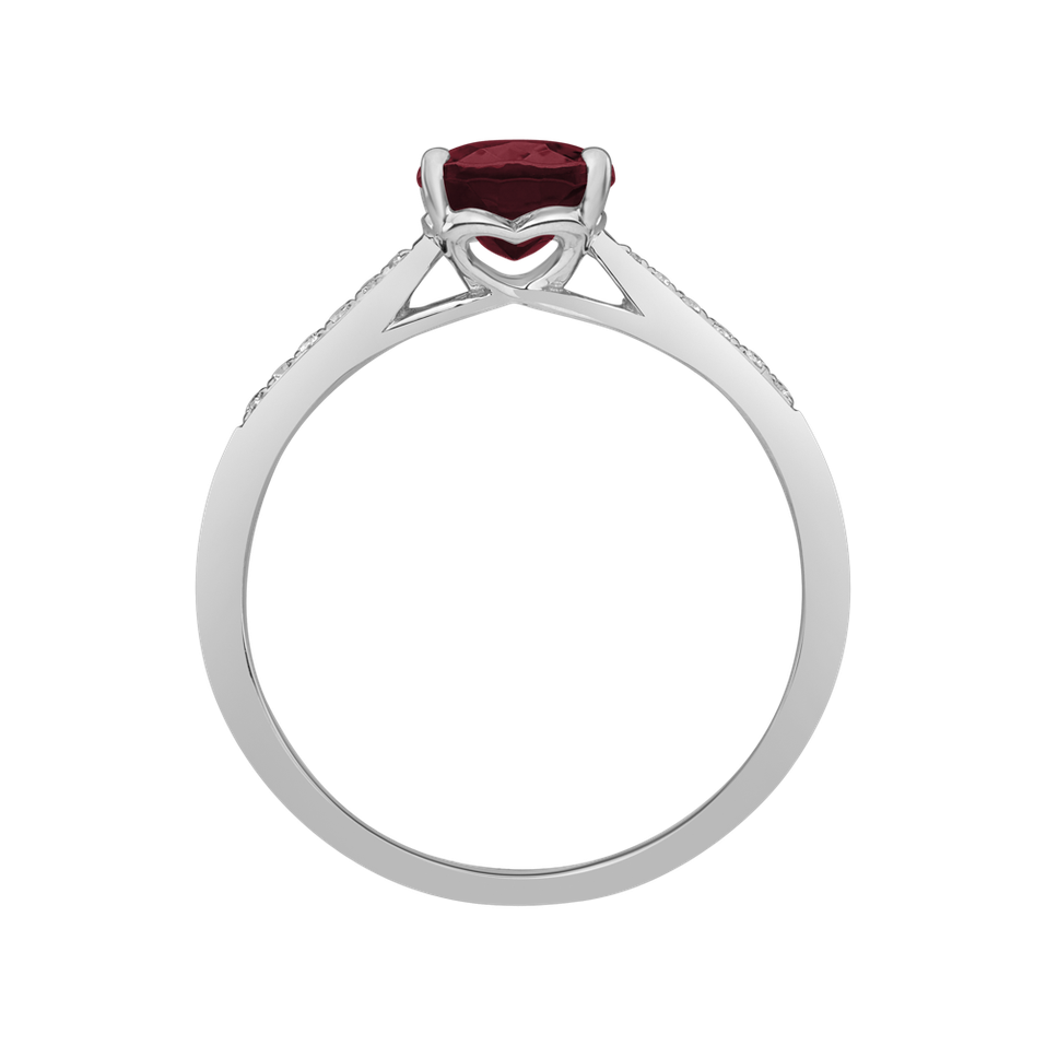 Prsten s diamanty a turmalínem purple Bonbon