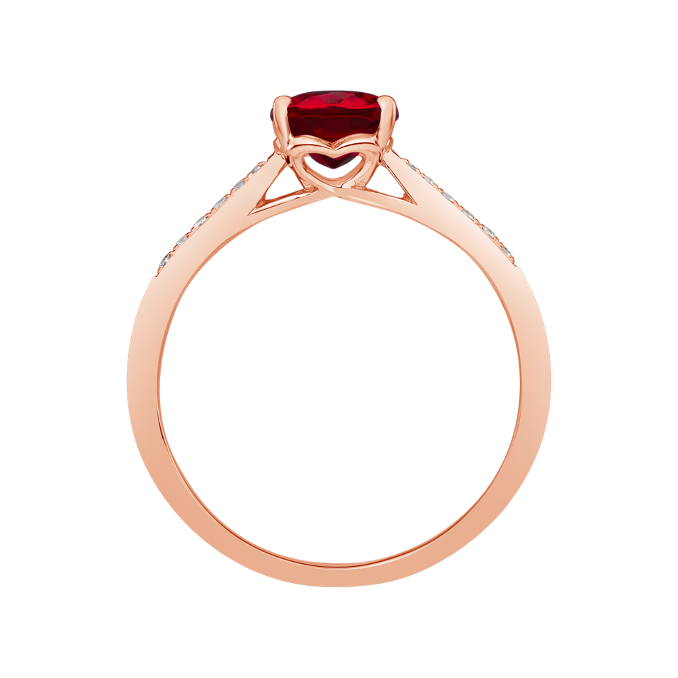 Prsten s diamanty a rhodolitem Bonbon
