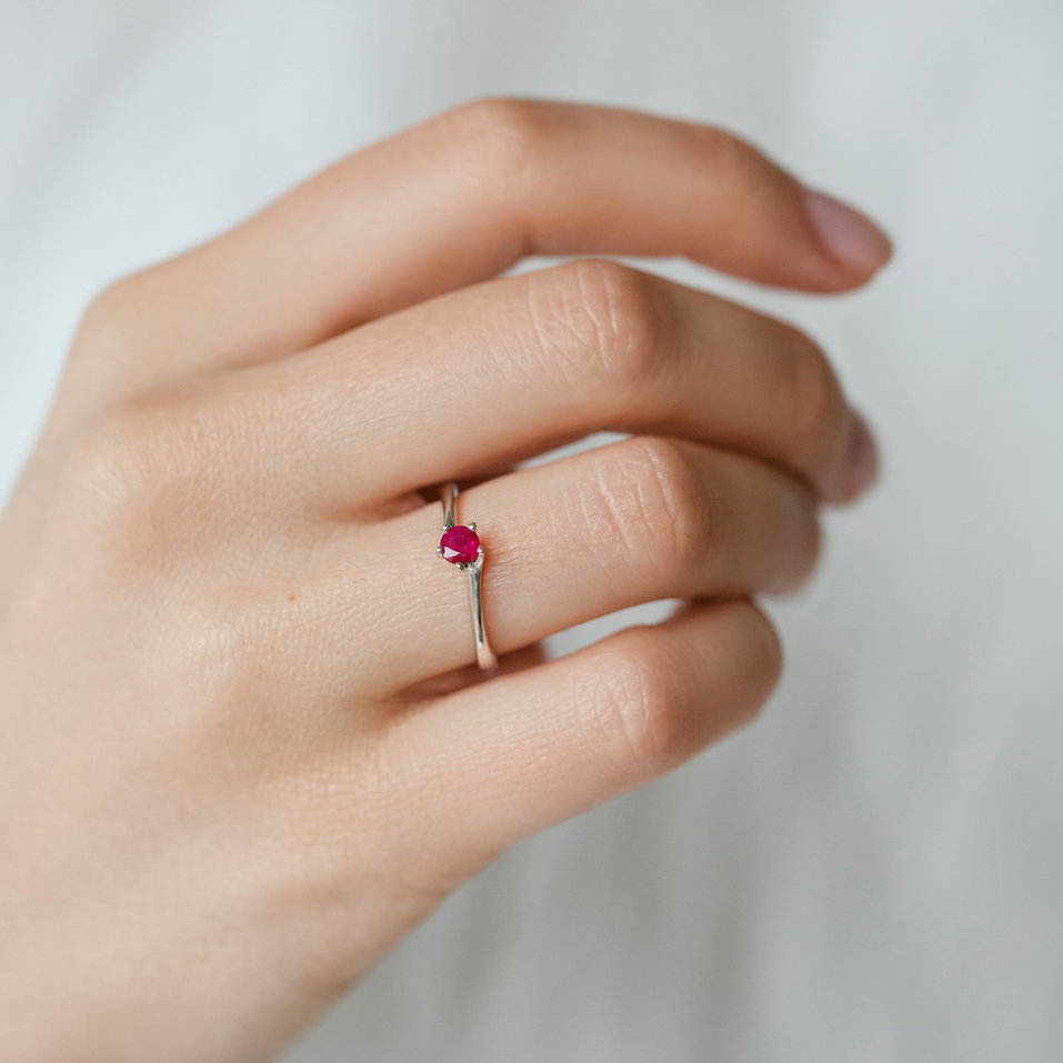 Prsten s rhodolitem Bonbon