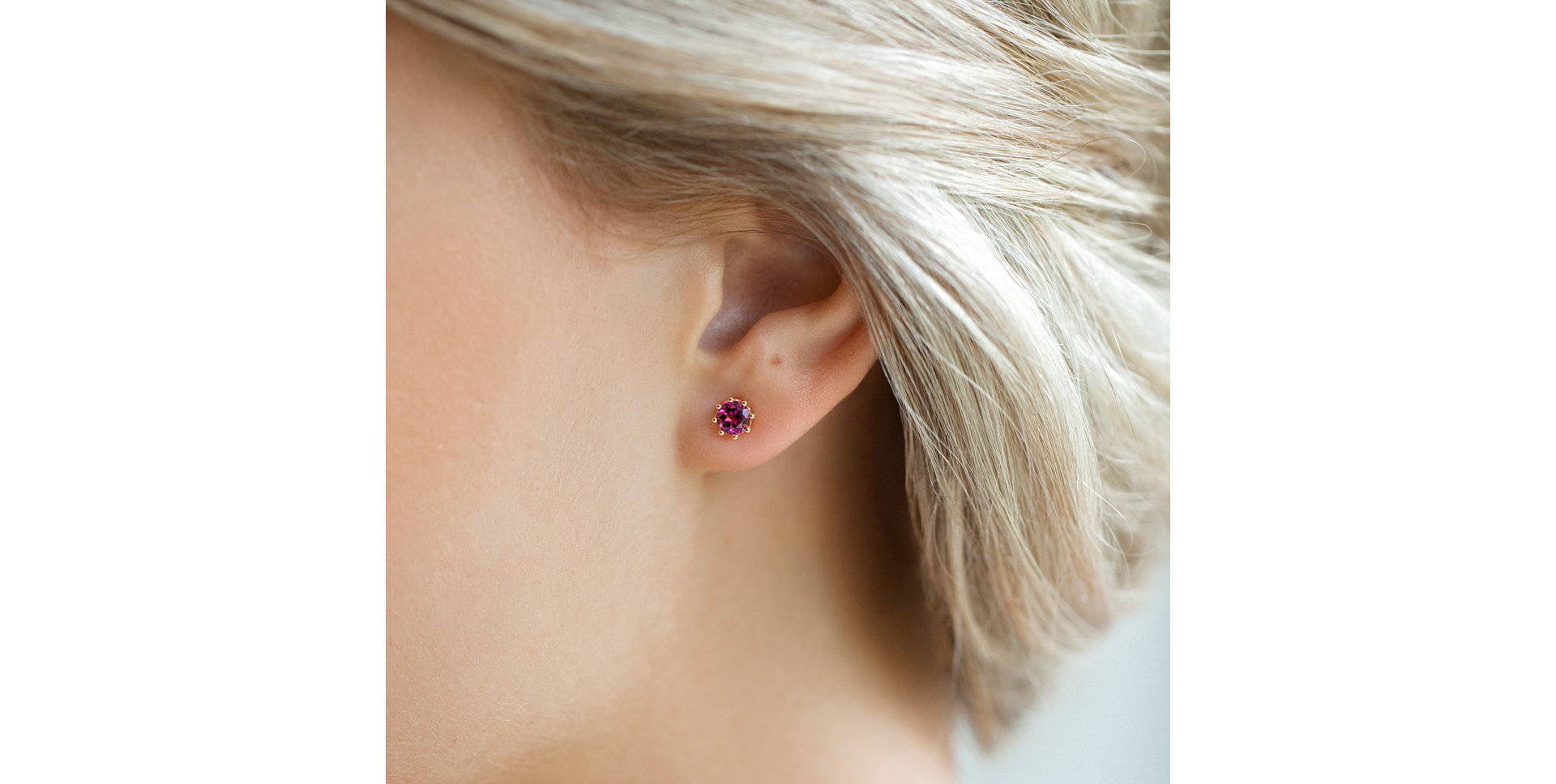 Náušnice s růžovým granátem Pink Moon