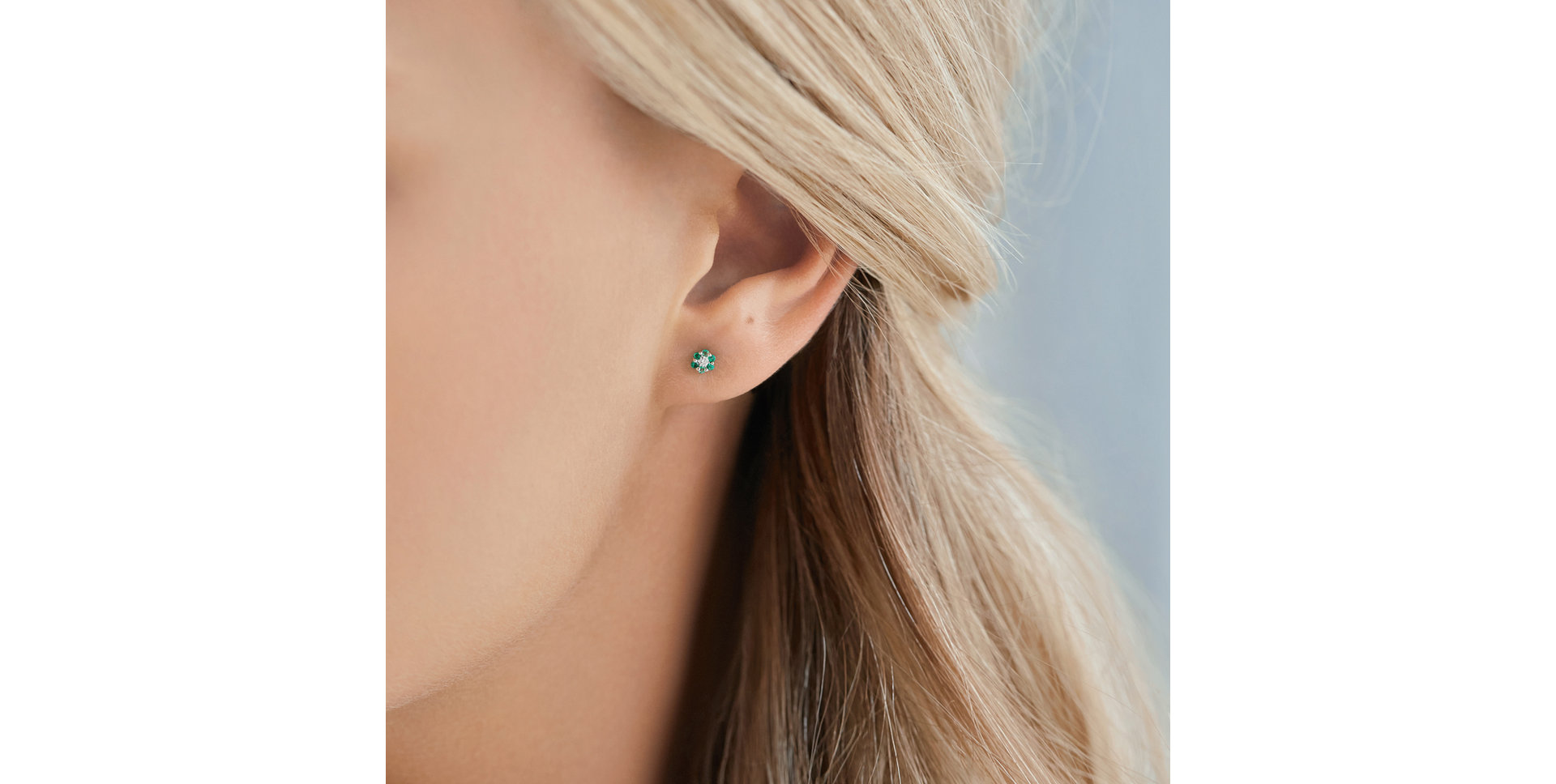 Náušnice s diamantem a safíry Shiny Constellation