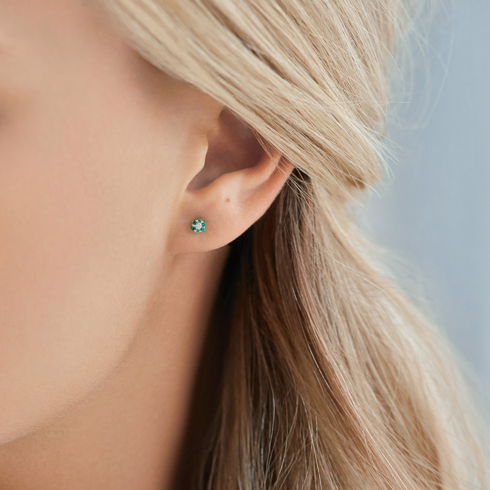 Náušnice s diamantem a safíry Shiny Constellation