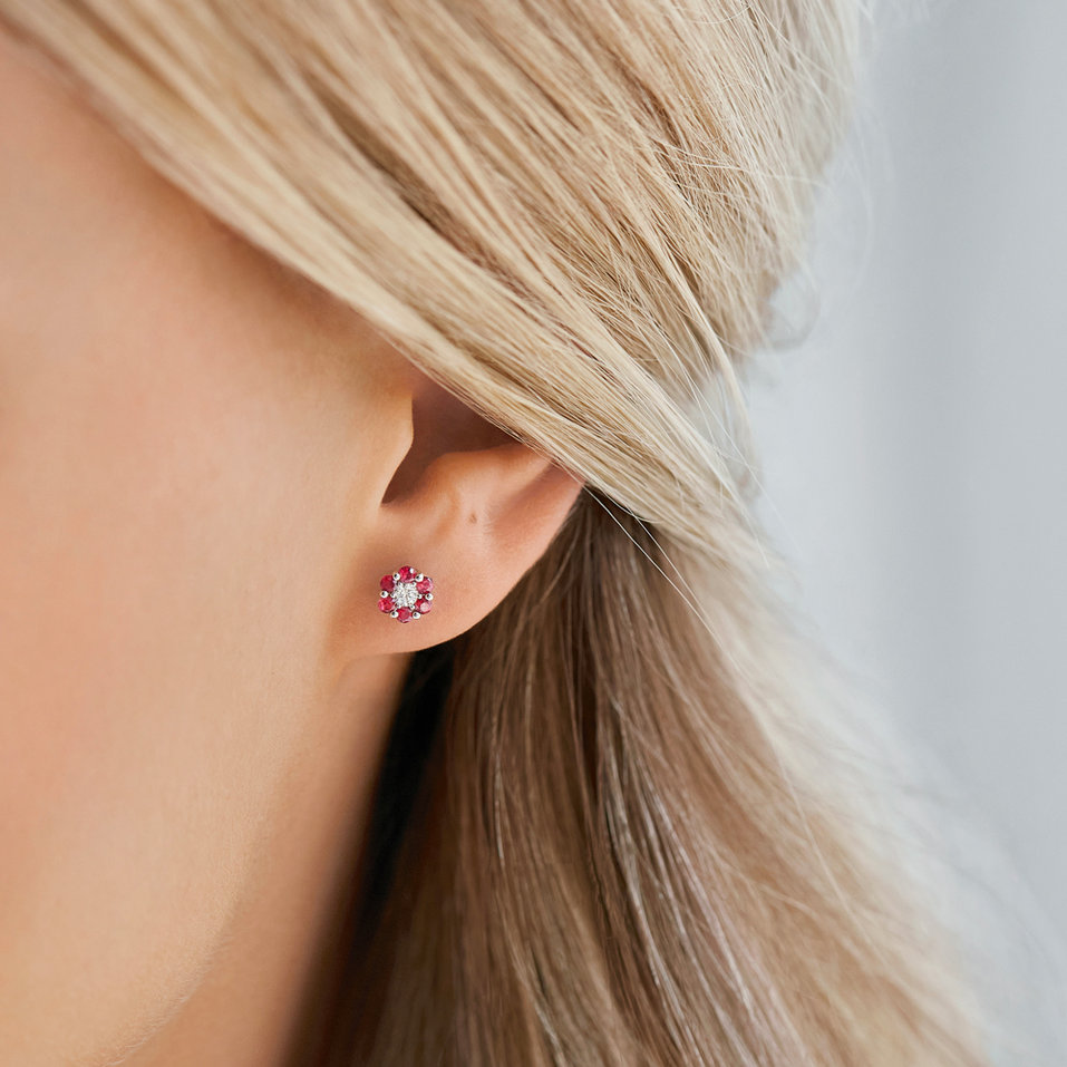 Náušnice s diamantem a safíry Shiny Constellation