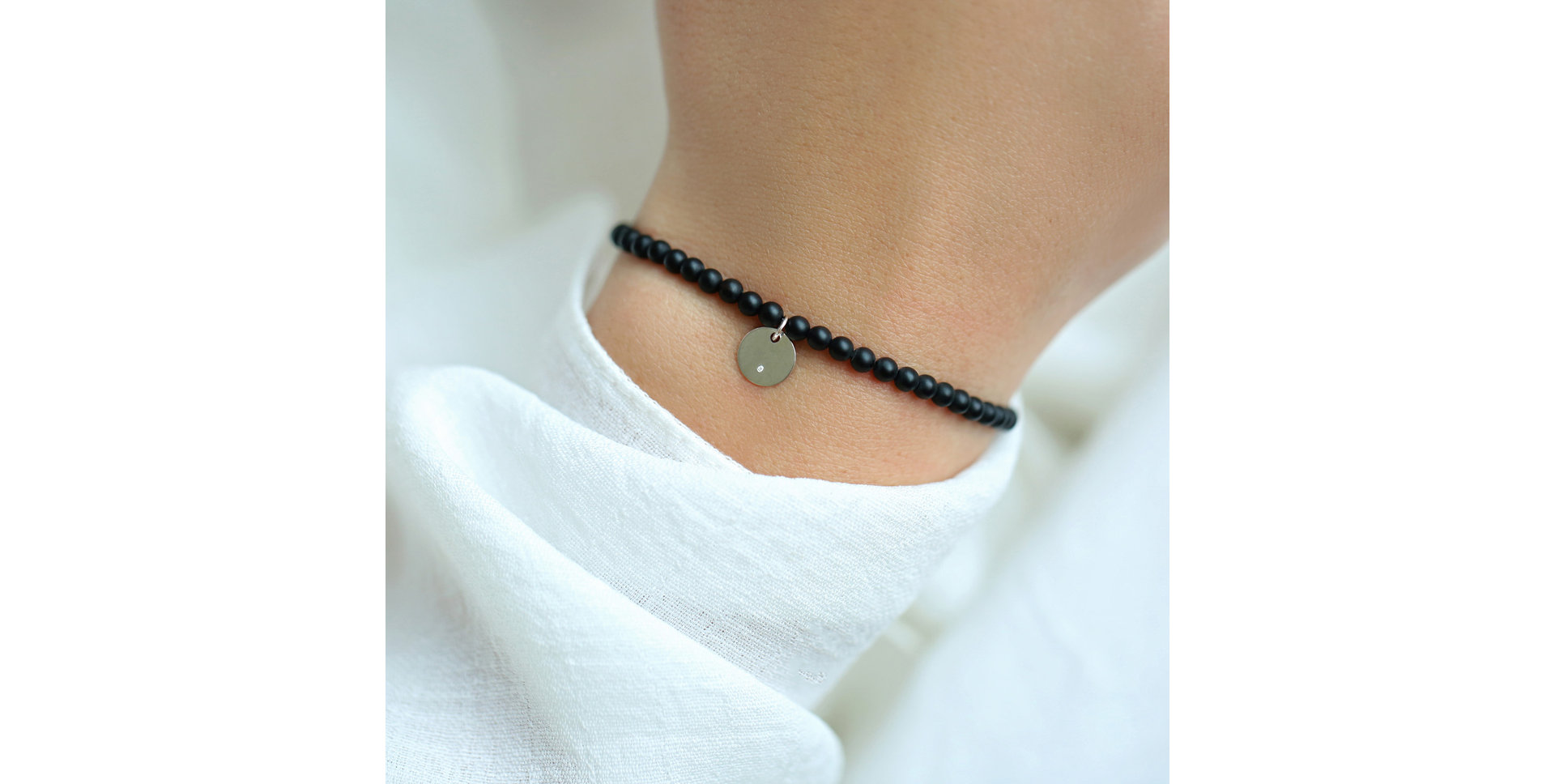 Náramek s diamantem a acháty Dark Touch