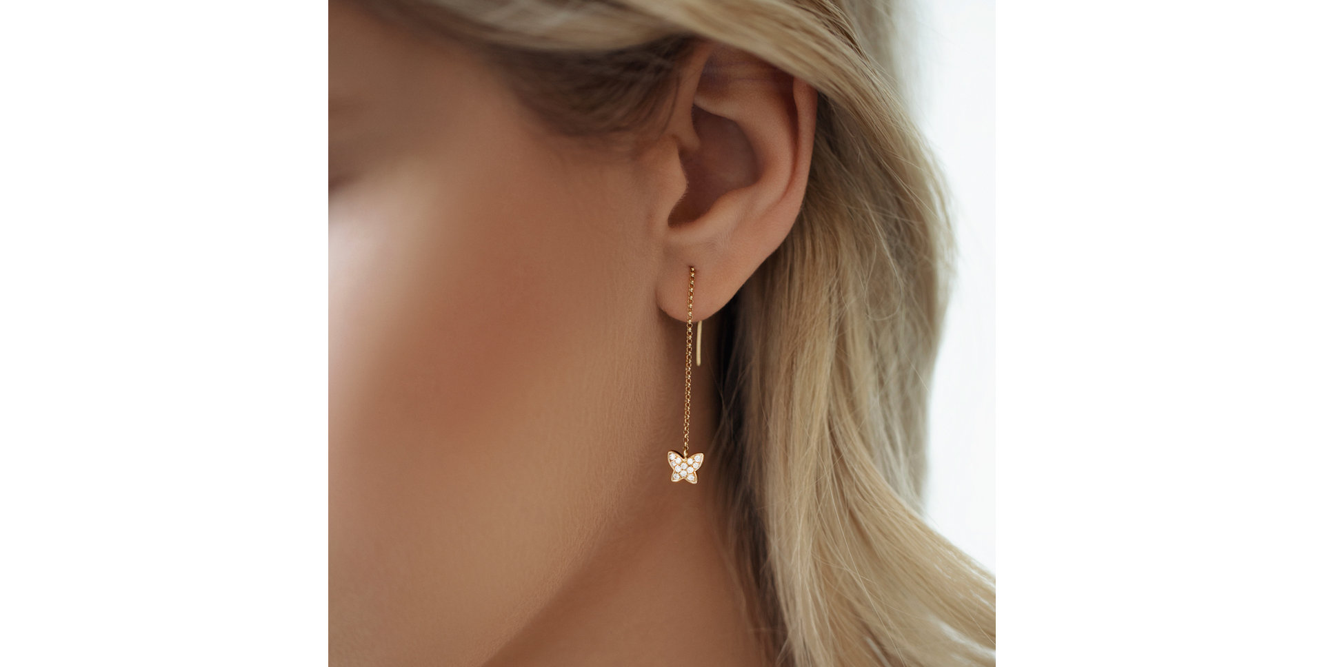 Náušnice s hnědými diamanty Amazing Butterfly