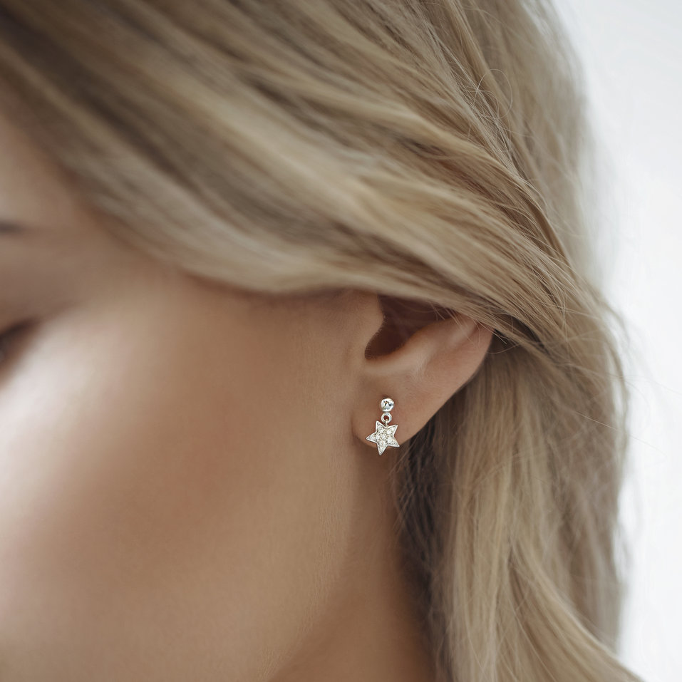 Náušnice s hnědými diamanty Amazing Night