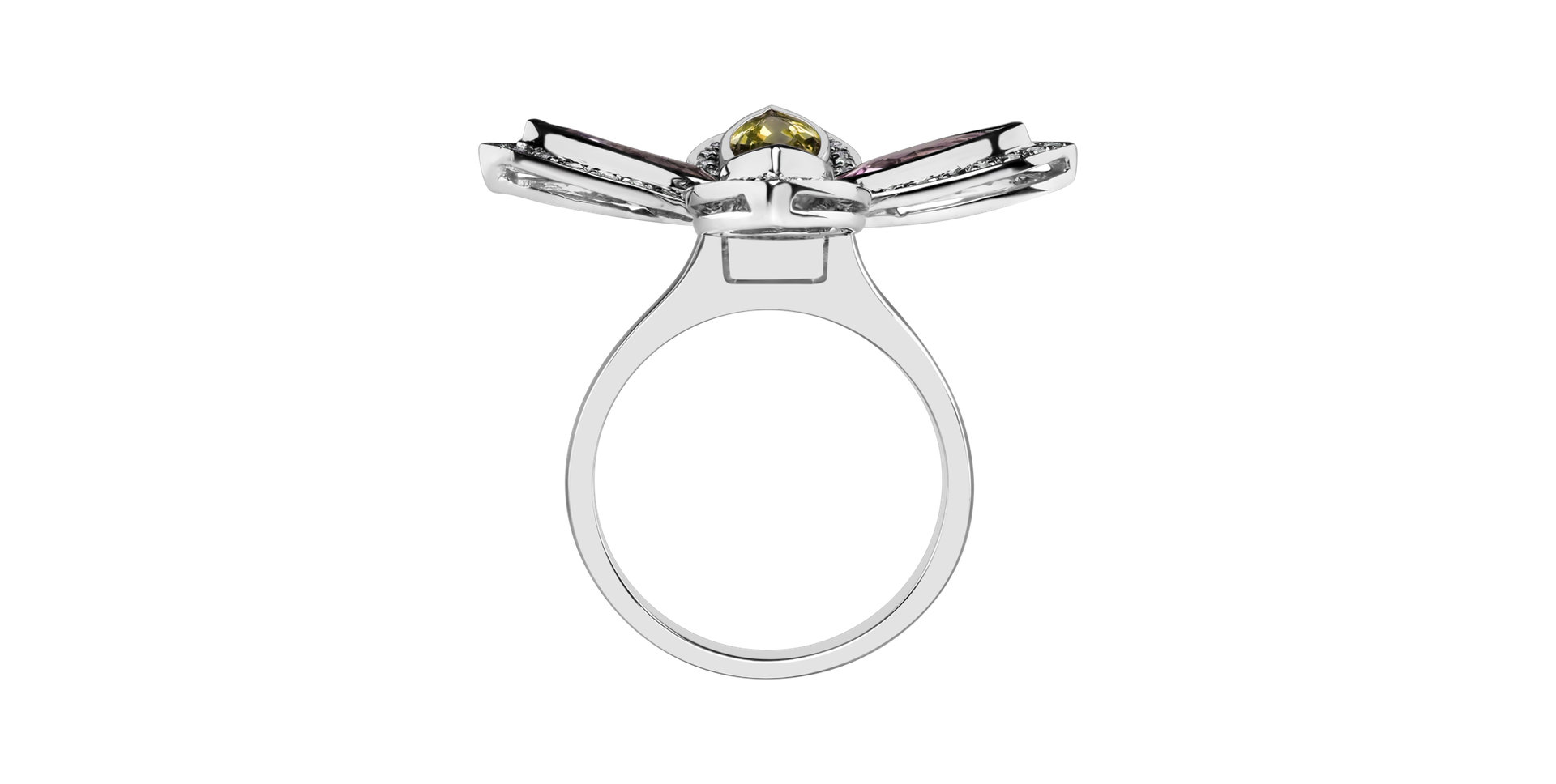 Prsten s diamanty a safíry Blooming Beauty