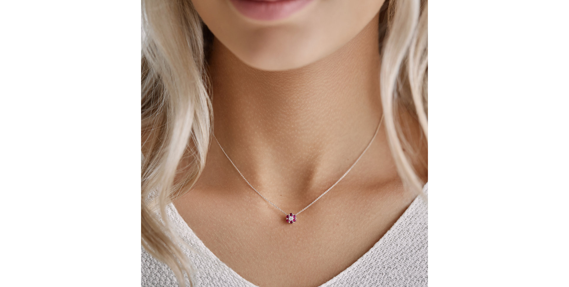 Náhrdelník s diamantem a rubíny Shiny Constellation