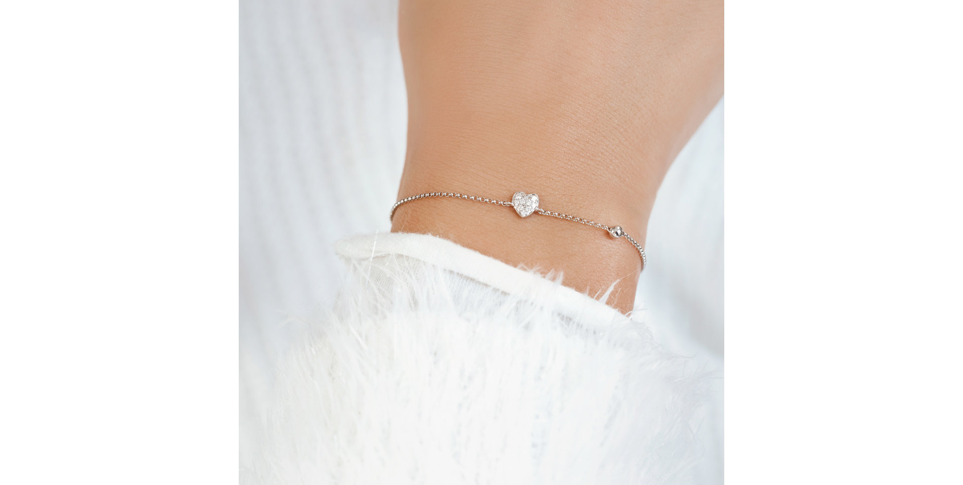 Náramek s černými diamanty My Heart