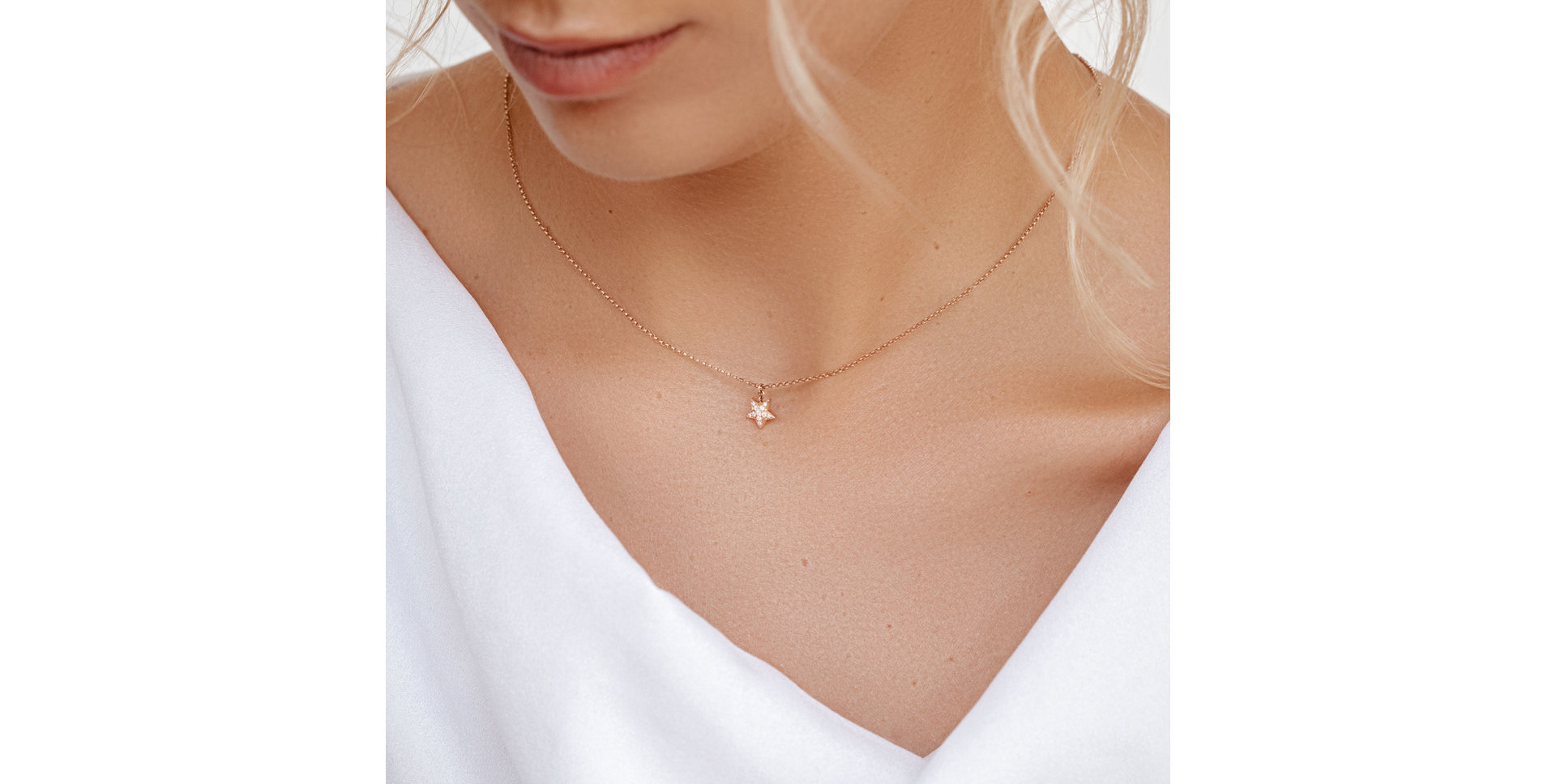 Náhrdelník s hnědými a bílými diamanty Waterfall Heaven