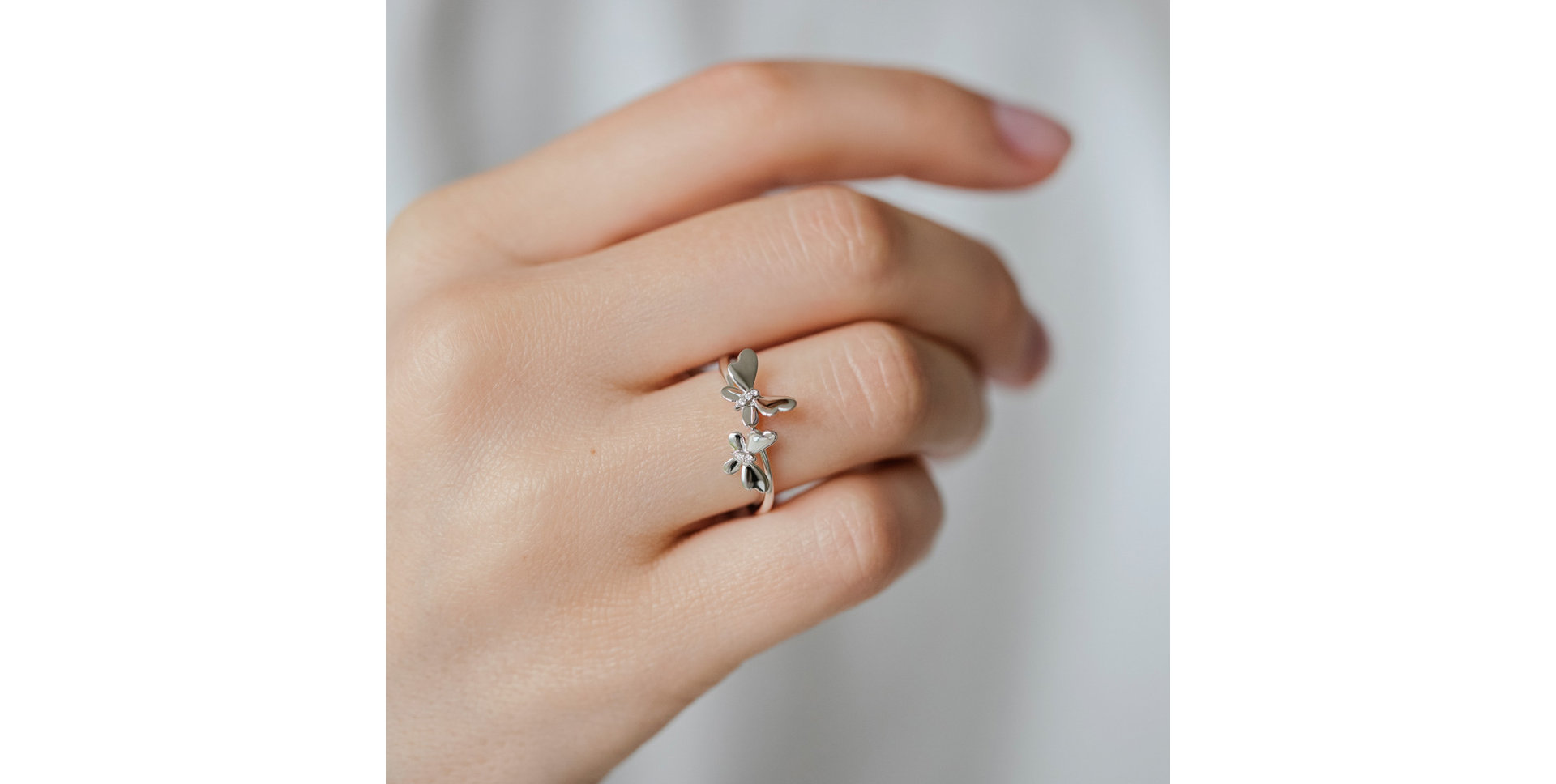 Prsten s diamanty Butterflies