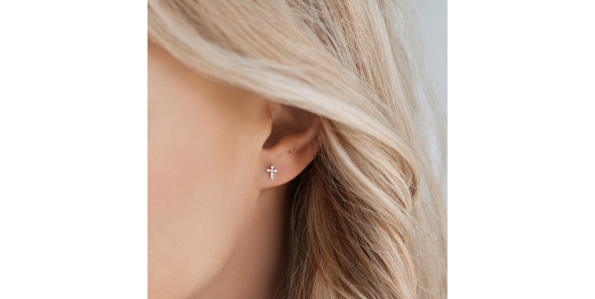 Náušnice s diamanty Bright Cross