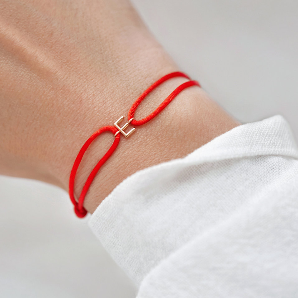 Diamantový náramek se šňůrkou Red E