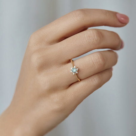 Prsten s diamanty a peridotem Glowing Starlet