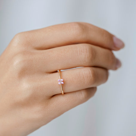 Prsten s diamantem a rubíny Divine Bloom