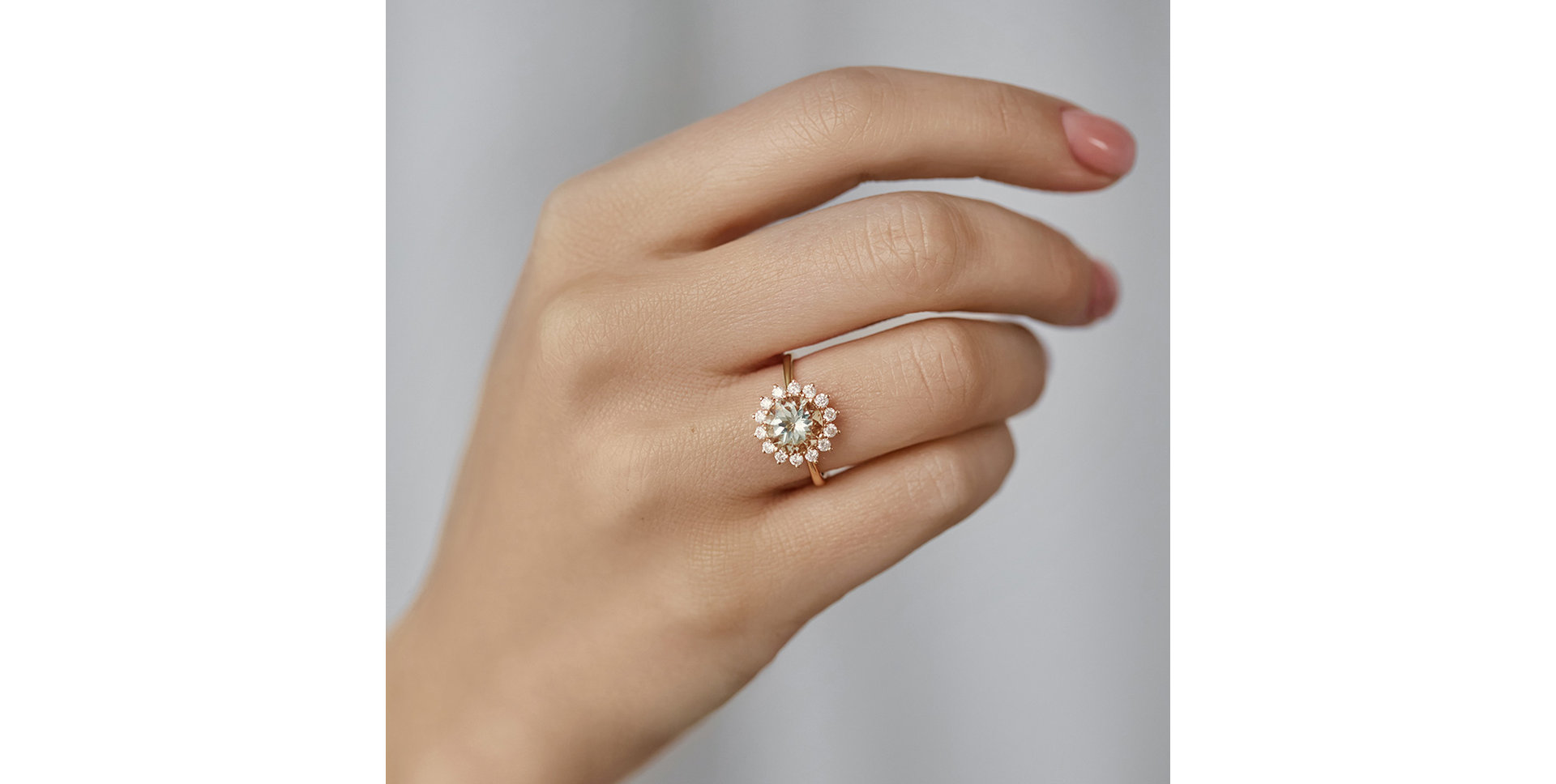 Prsten s diamanty a rhodolitem Stellar Sun