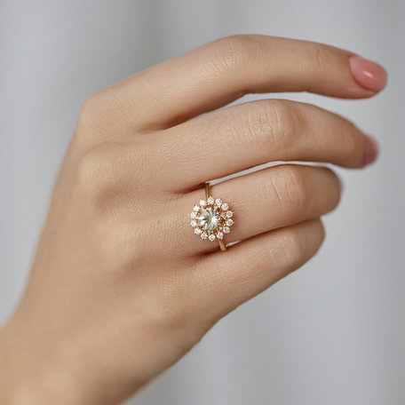 Prsten s diamanty a smoky quartzem Stellar Sun