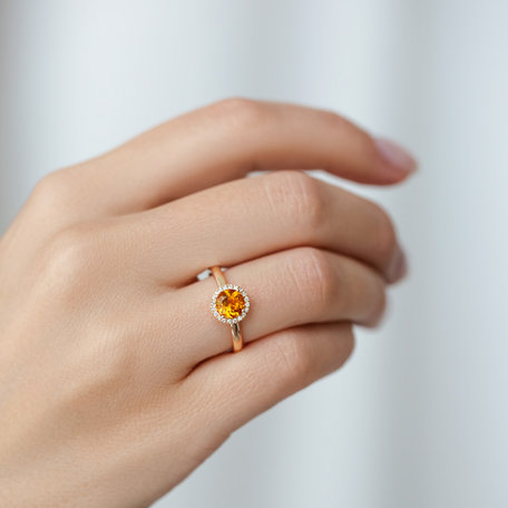 Prsten s diamanty a topazem london Bonbon