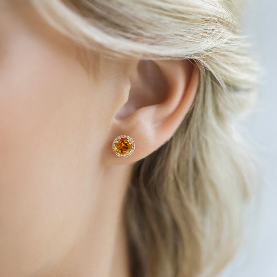 Náušnice s diamanty a topazem london Eternal Sunshine