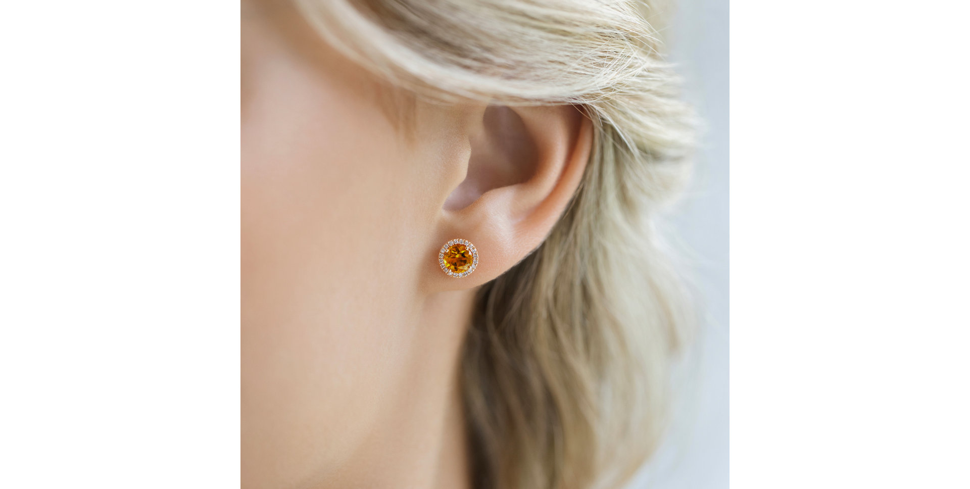 Náušnice s diamanty a topazem sky Eternal Sunshine