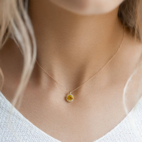 Náhrdelník s diamanty a peridotem Luxury Bonbon
