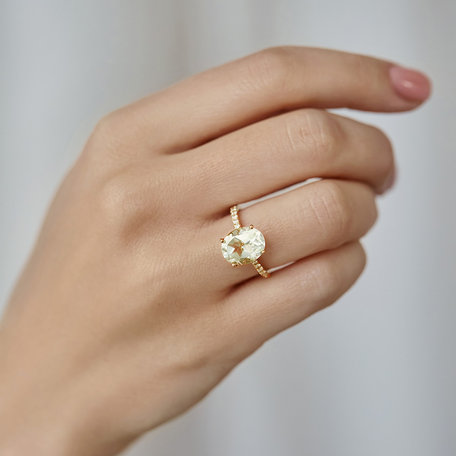 Prsten s diamanty a ametystem brazil Playful Glamour