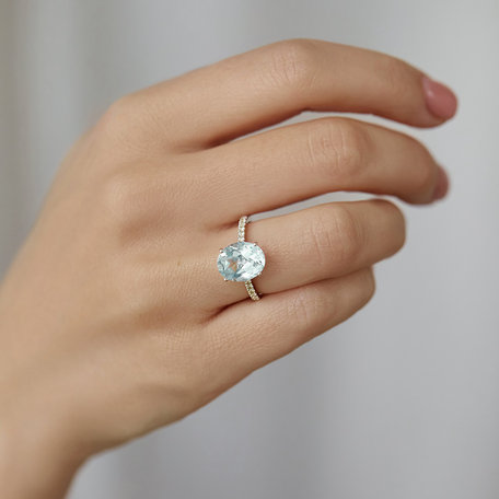 Prsten s diamanty a růženínem Playful Glamour