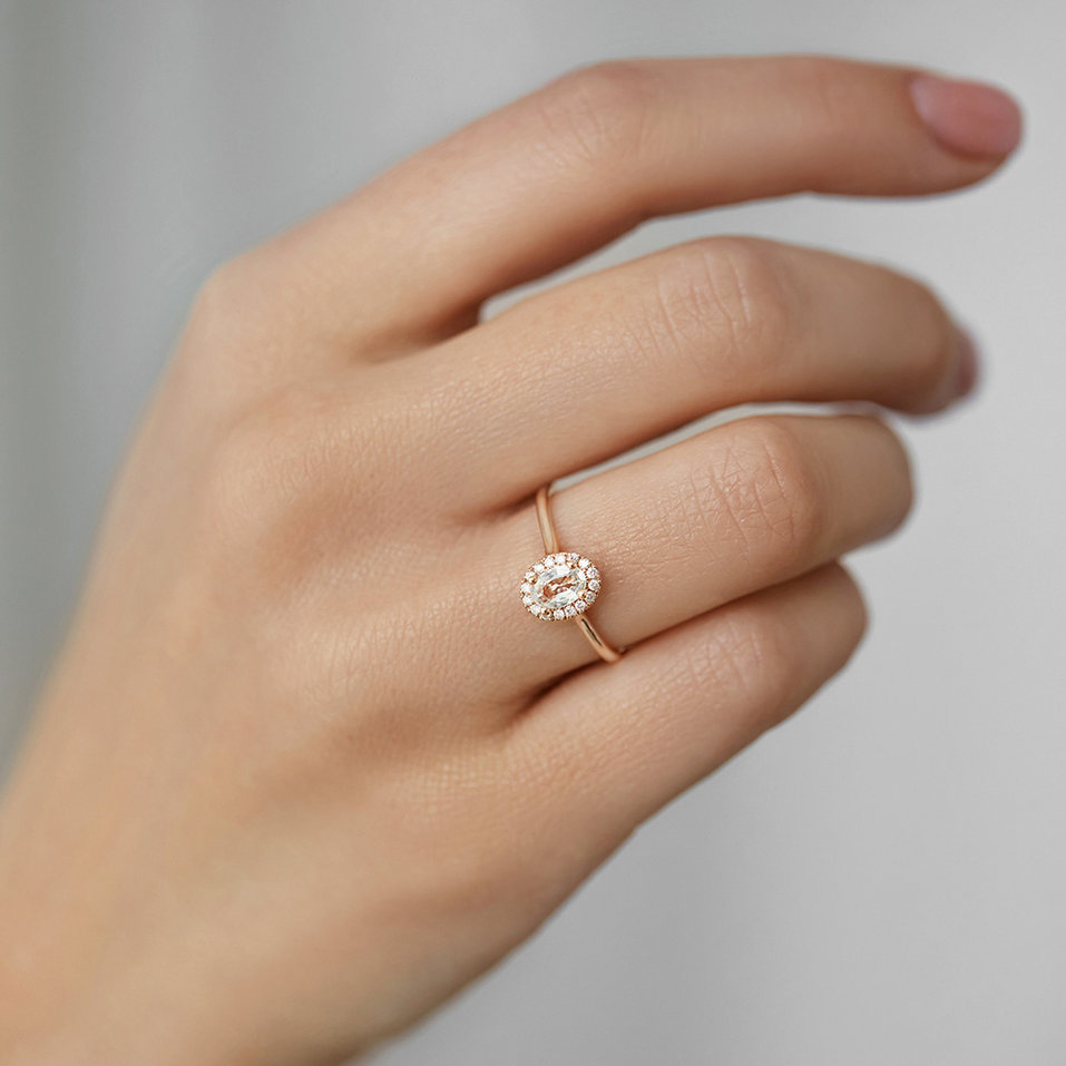 Prsten s diamanty a safírem Princess