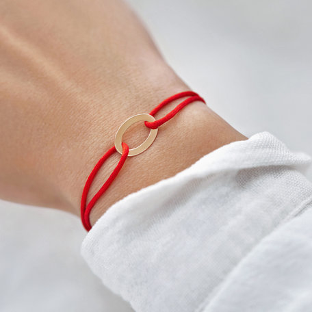 Náramek s diamanty a šňůrkou Circle