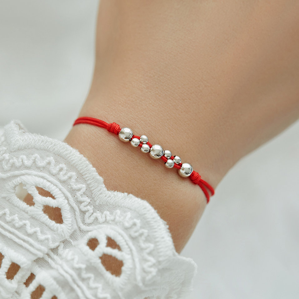 Náramek se šnůrkou Bubble Shamballa