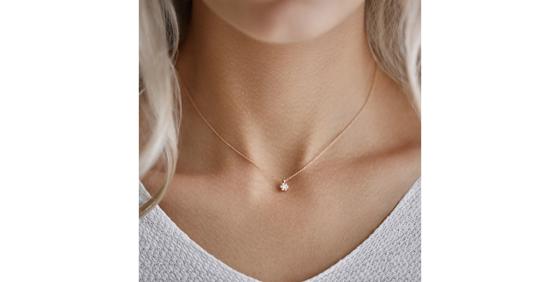 Náhrdelník s diamantem Blooming Love