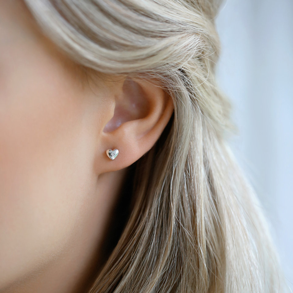 Náušnice s diamantem Hearts