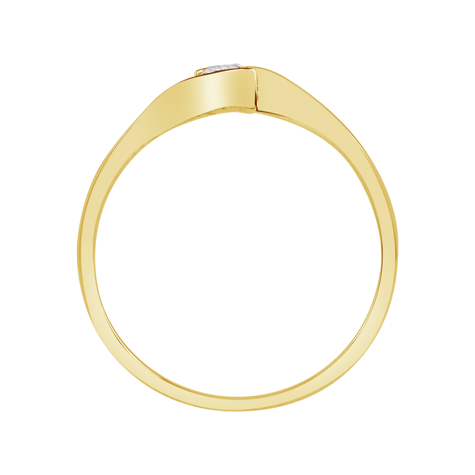 Prsten s diamantem Wave of Love