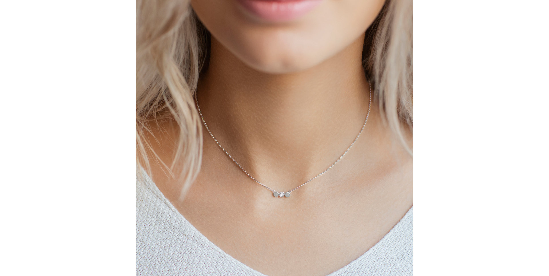 Náhrdelník s diamantem Glossy Dots