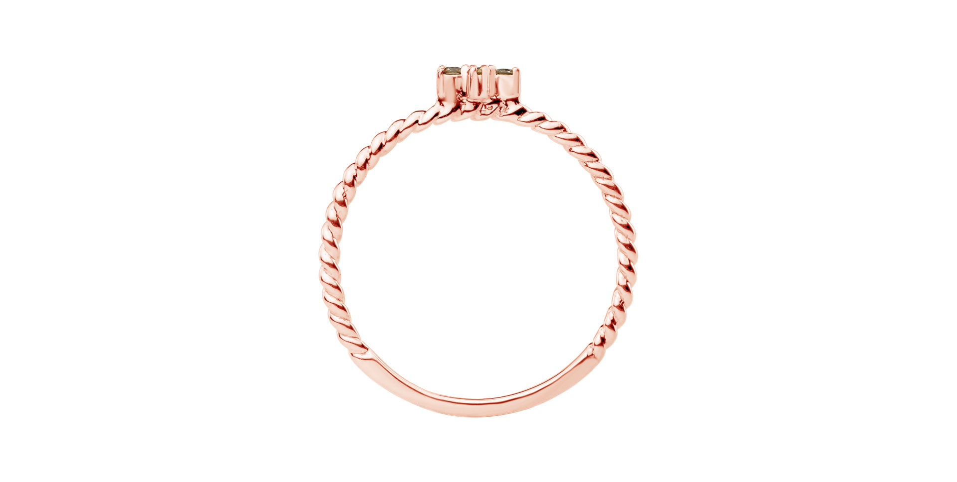 Prsten s hnědými diamanty Cross