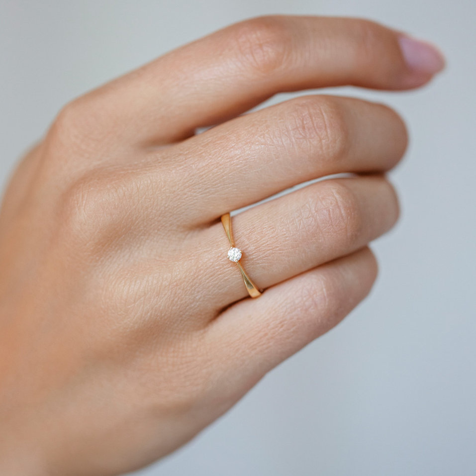 Prsten s diamantem Made with Love