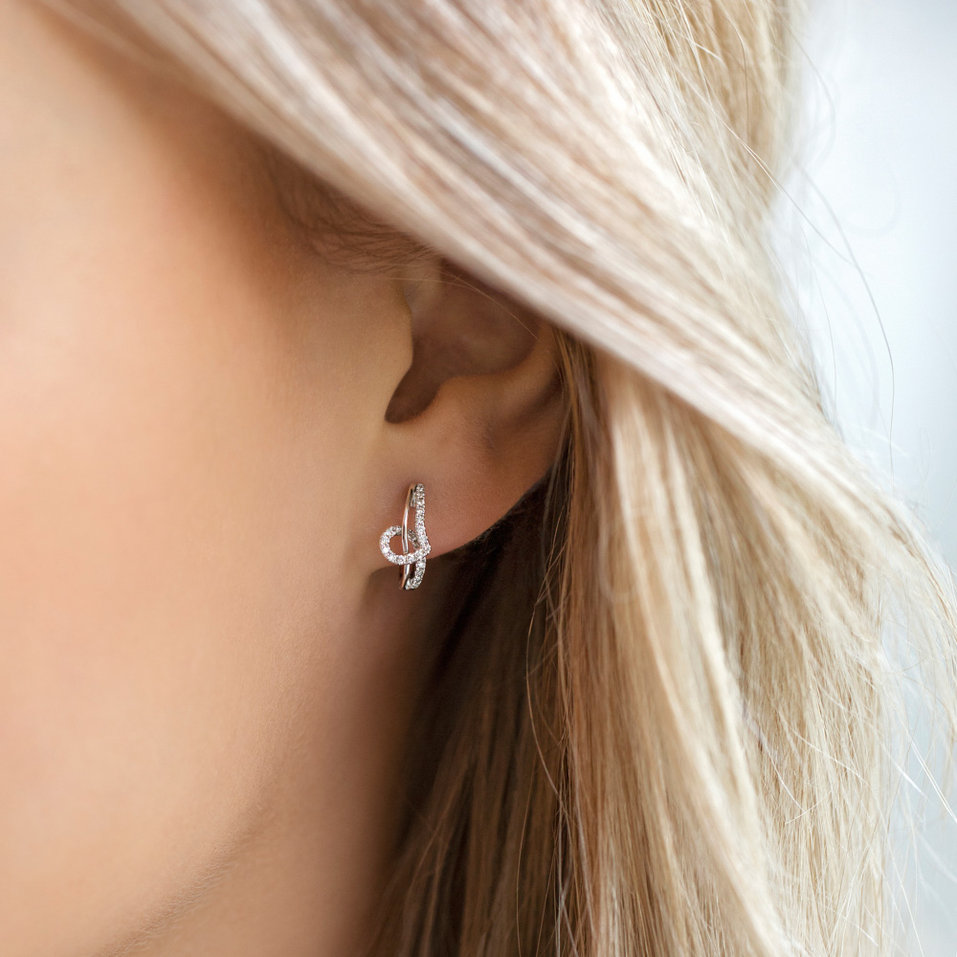 Náušnice s hnědými diamanty Shine Melody