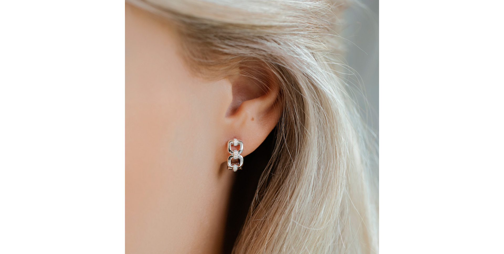 Náušnice s diamanty Chain Elegance