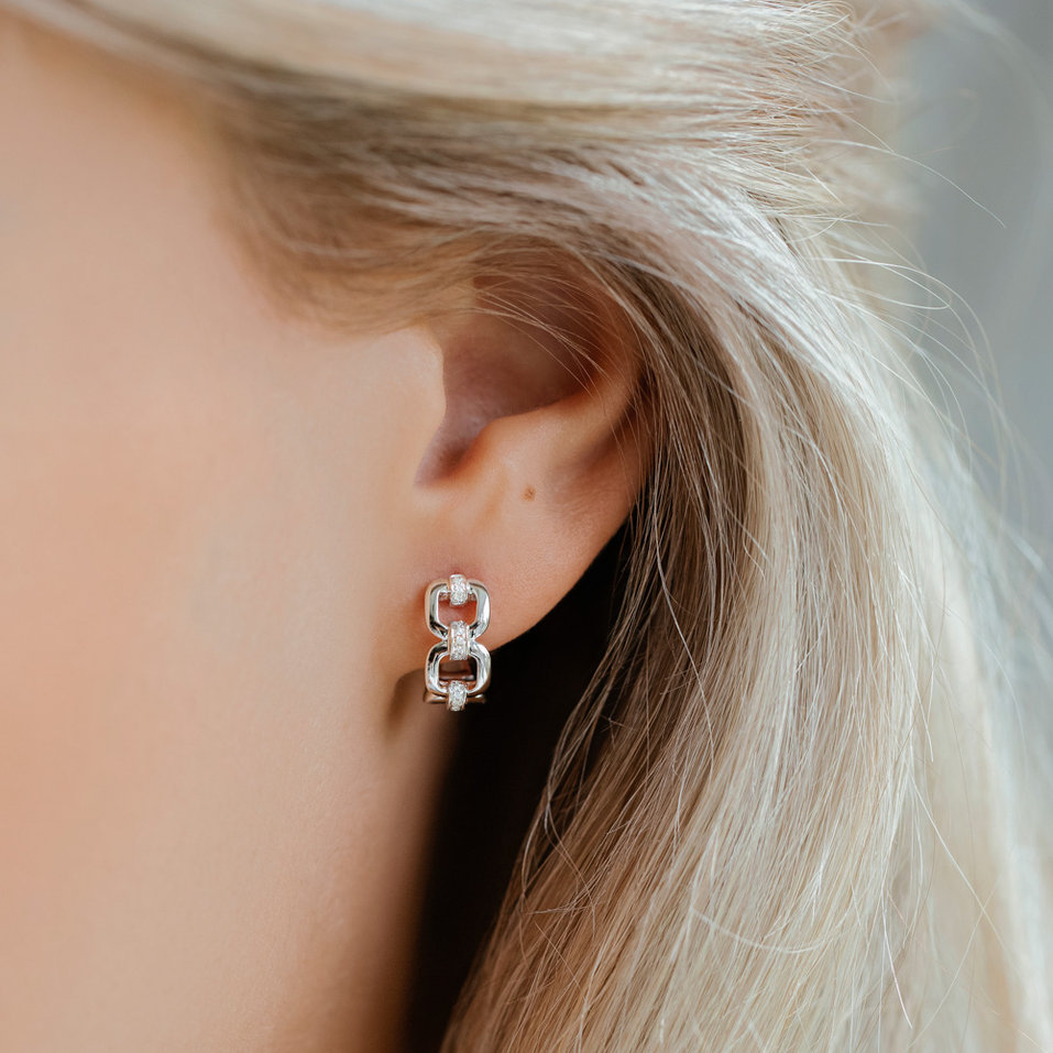 Náušnice s diamanty Chain Elegance