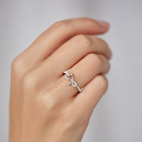 Prsten s hnědými diamanty Shiny Ribbon