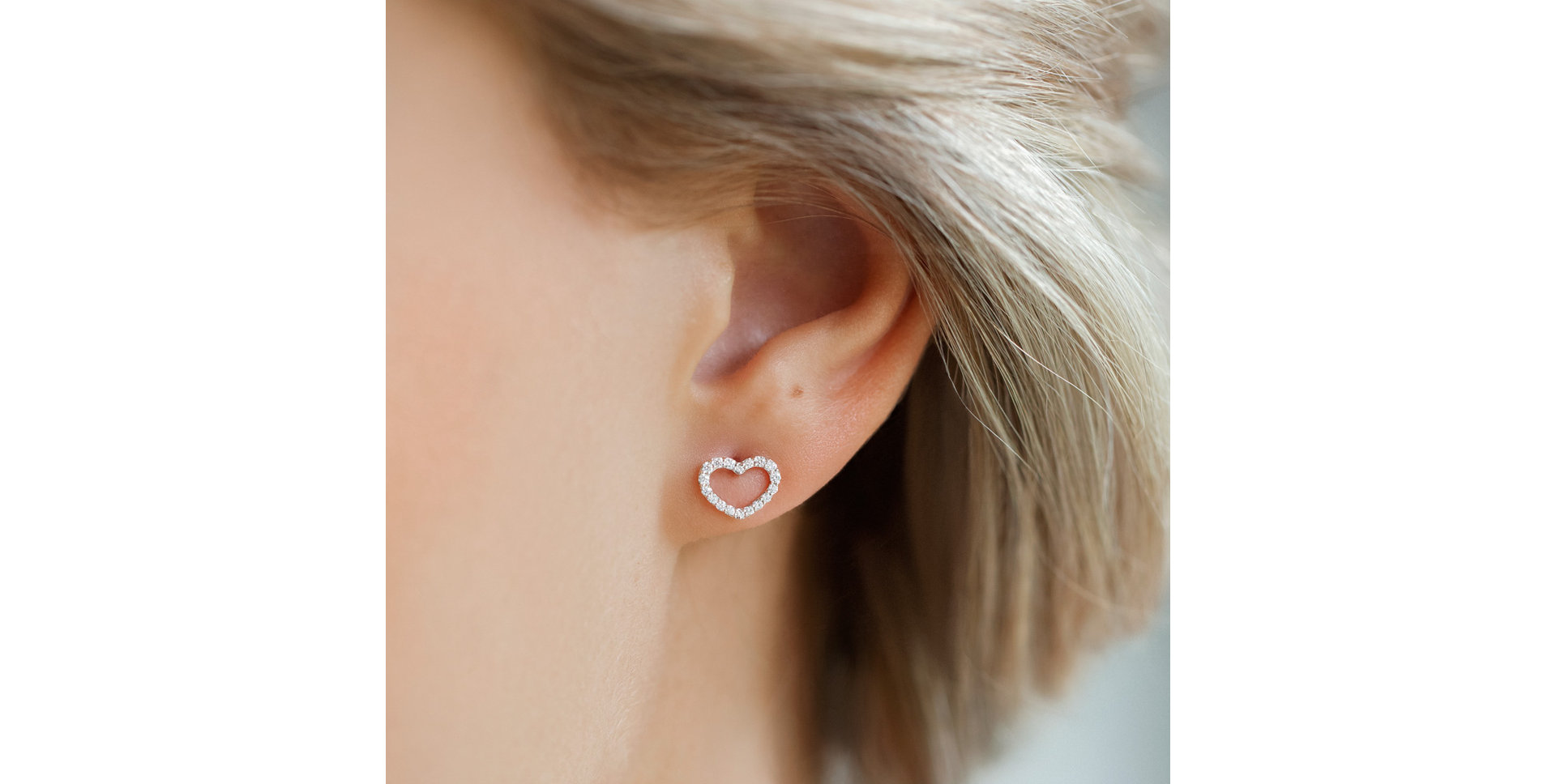 Náušnice s diamanty Shiny Hearts