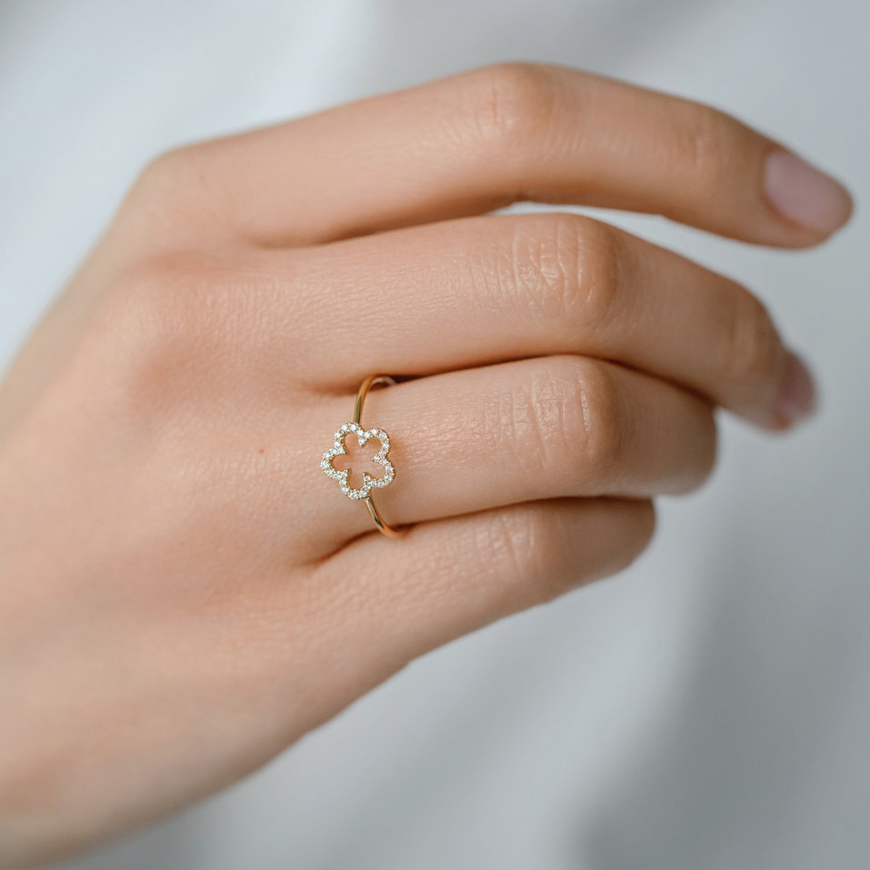 Prsten s diamanty Glamour Flower