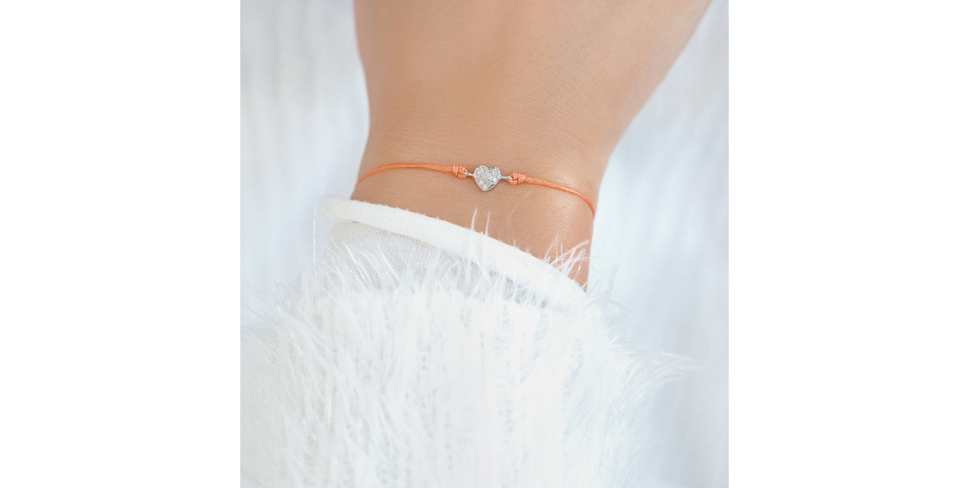 Briliantový náramek se šňůrkou Pretty Heart